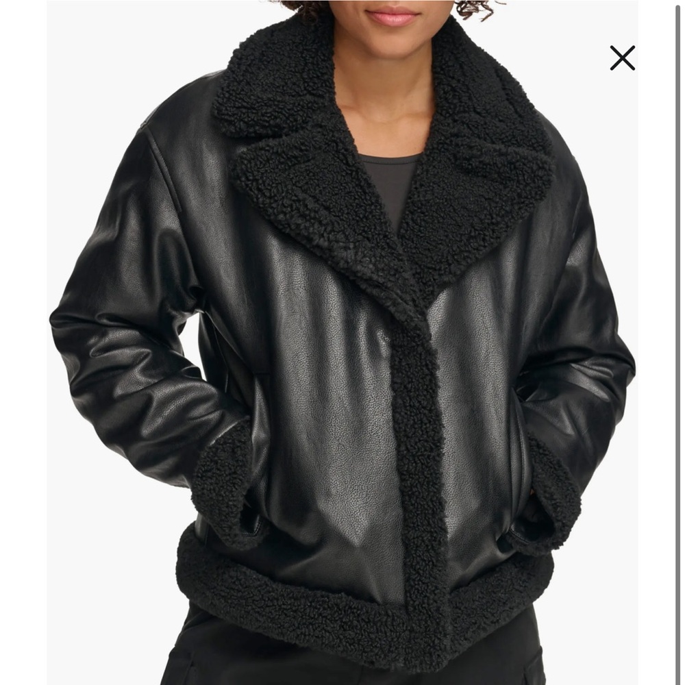 NWT Levi’s Black Sherpa Lined Jacket Hile Pile Fleece Size XL.